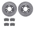 Dynamic Friction Co 7302-74008, Rotors-Drilled and Slotted-Silver with 3000 Series Ceramic Brake Pads, Zinc Coated 7302-74008